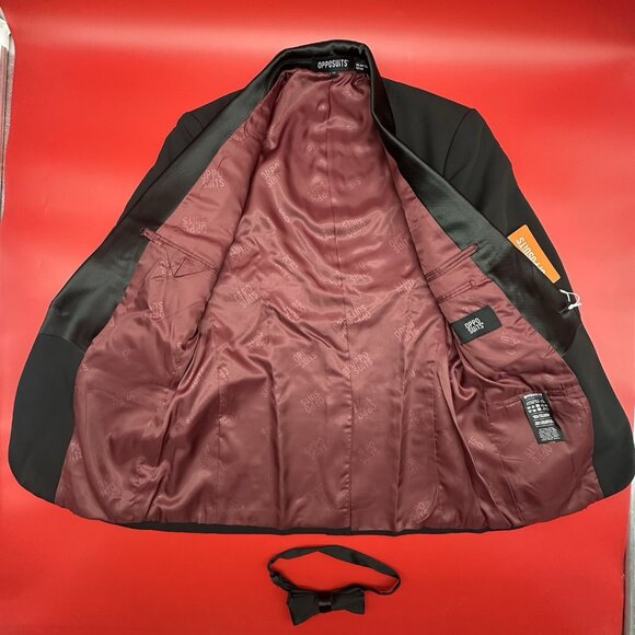 OppoSuits Slim-Fit Tuxedo Set Men's Size 36R Black Suit Jacket & Pants Set NIB - Picture 7 of 16